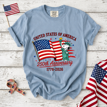 Comfort Colors USA 250th Anniversary Statue of Liberty Mascot T-Shirt