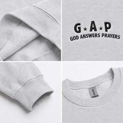 God Answers Prayers Embroidered Sweatshirt