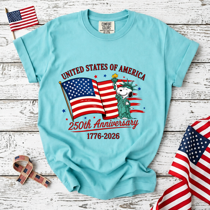 Comfort Colors USA 250th Anniversary Statue of Liberty Mascot T-Shirt
