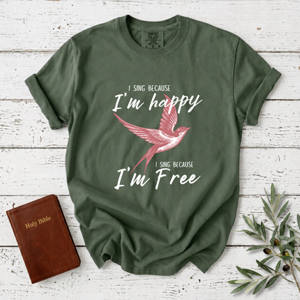 Comfort Colors I Sing Because I'm Free Sparrow T-Shirt