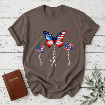Comfort Colors America 250th Anniversary Patriotic Butterfly T-Shirt