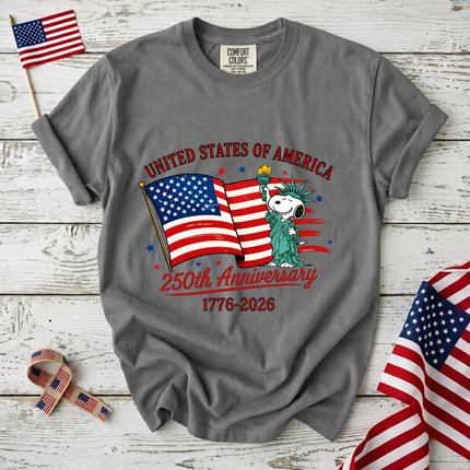 Comfort Colors USA 250th Anniversary Statue of Liberty Mascot T-Shirt