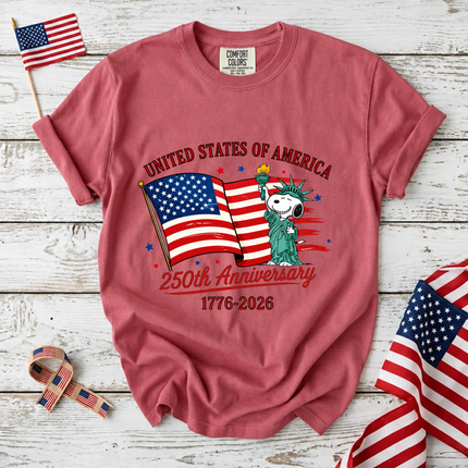 Comfort Colors USA 250th Anniversary Statue of Liberty Mascot T-Shirt