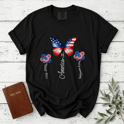 Comfort Colors America 250th Anniversary Patriotic Butterfly T-Shirt
