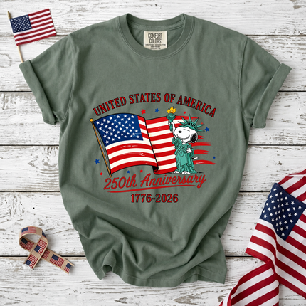 Comfort Colors USA 250th Anniversary Statue of Liberty Mascot T-Shirt