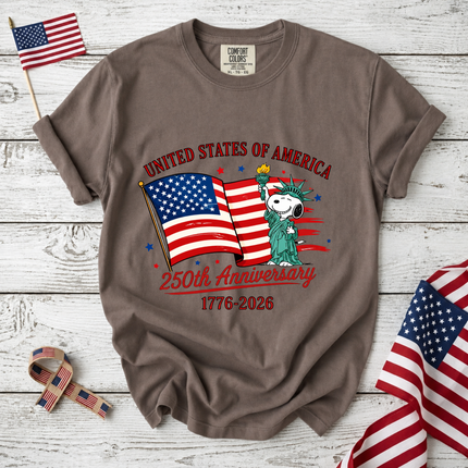 Comfort Colors USA 250th Anniversary Statue of Liberty Mascot T-Shirt