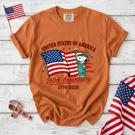 Comfort Colors USA 250th Anniversary Statue of Liberty Mascot T-Shirt