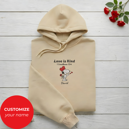 Love Is Kind - Snoopy - Embroidered Hoodie