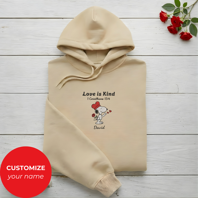 Love Is Kind - Snoopy - Embroidered Hoodie