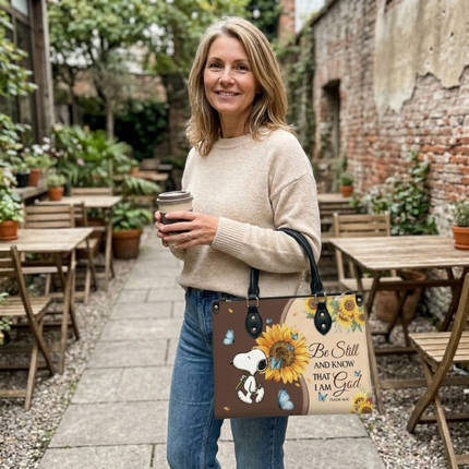 Be Still And Know That I Am God Leather Handbag