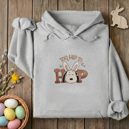 Too hip to hop Easter Embroidered Hoodie