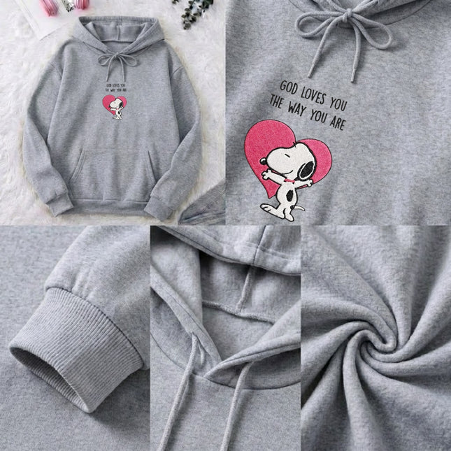 God Loves You Embroidered Hoodie