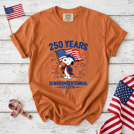 Comfort Colors 250 Years Semiquincentennial Patriotic Snoopy T-Shirt