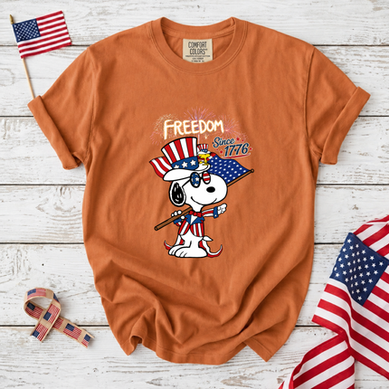 Comfort Colors Freedom Since 1776 Patriotic Snoopy Uncle Sam T-Shirt