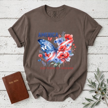 Comfort Colors America 250 Years Of Freedom Watercolor Butterfly T-Shirt