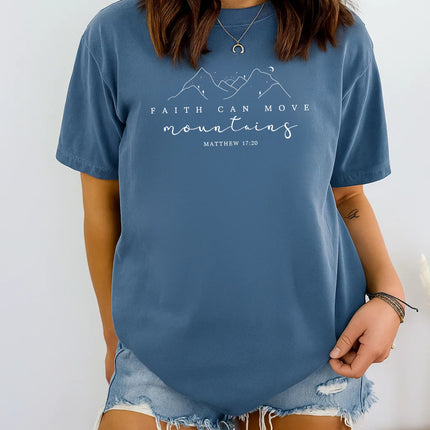 Comfort Colors Faith Can Move Mountains Christian T-Shirt