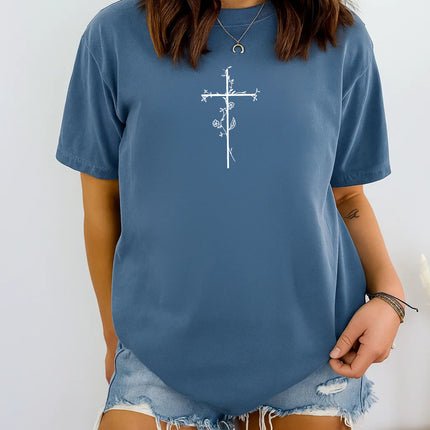 Comfort Colors Faithful Cross Graphic Tee