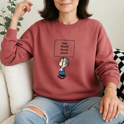 Comfort Colors "This World Needs Jesus" Graphic Sweatshirt
