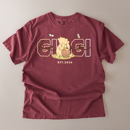 Comfort Colors Gigi EST. Brown Bear T-Shirt