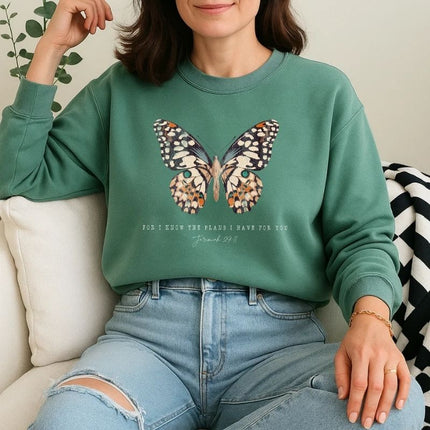 Comfort Colors Butterfly Jeremiah 29:11 Christian Sweatshirt