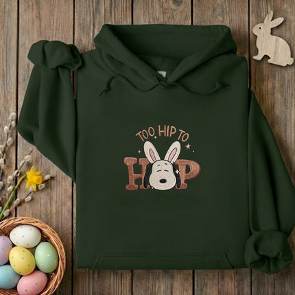 Too hip to hop Easter Embroidered Hoodie
