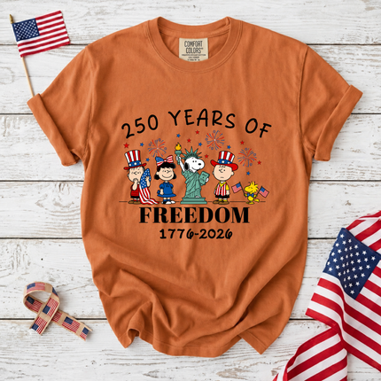 Comfort Colors 250 Years of Freedom Historical Patriotic Friends T-Shirt