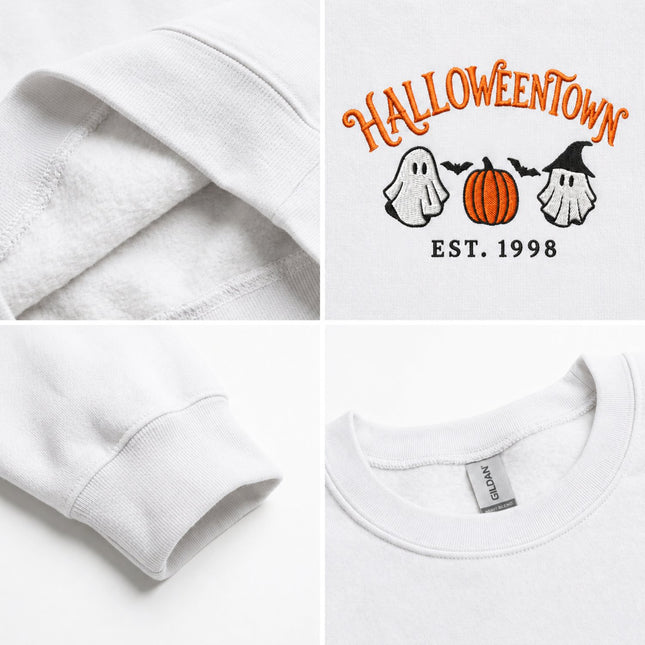 Spooky Halloween Town Embroidered Sweatshirt