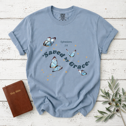 Comfort Colors Saved by Grace Butterfly T-Shirt