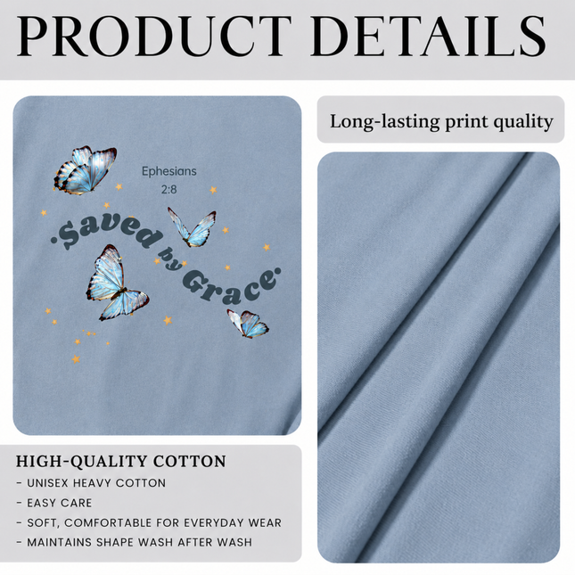 Comfort Colors Saved by Grace Butterfly T-Shirt