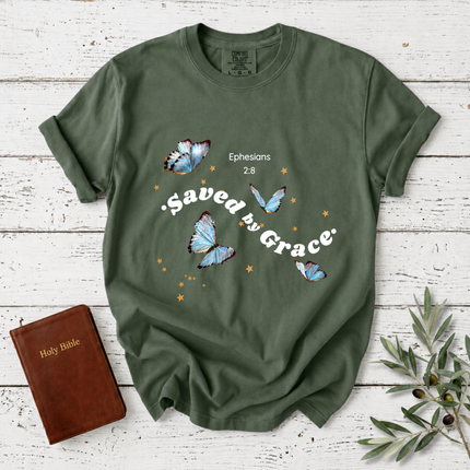 Comfort Colors Saved by Grace Butterfly T-Shirt