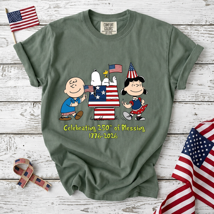 Comfort Colors Celebrating 250th of Blessing Patriotic Friends T-Shirt