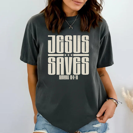 Comfort Colors “Jesus Saves” Christian Graphic T-Shirt