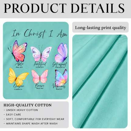 Comfort Colors In Christ I Am Butterfly T-Shirt