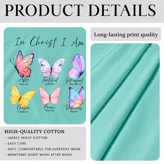 Comfort Colors In Christ I Am Butterfly T-Shirt