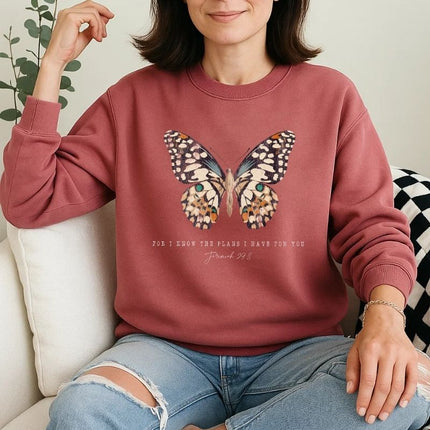 Comfort Colors Butterfly Jeremiah 29:11 Christian Sweatshirt