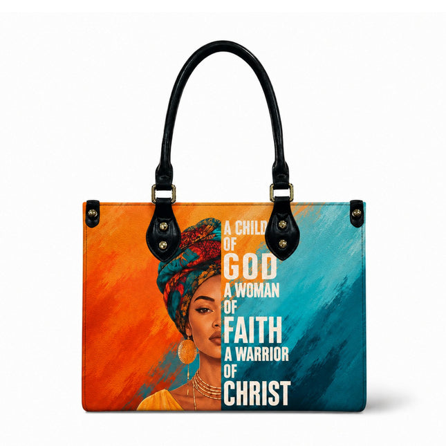 Child of God Woman of Faith Leather Handbag