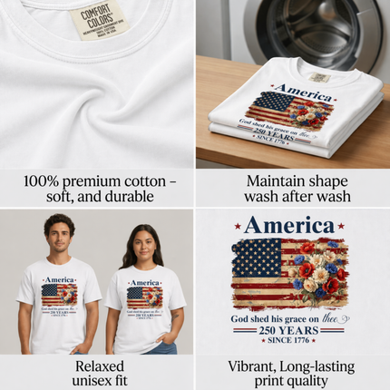 Comfort Colors America God Shed His Grace On Thee T-Shirt