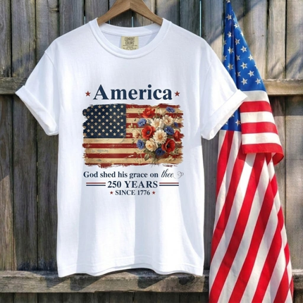 Comfort Colors America God Shed His Grace On Thee T-Shirt