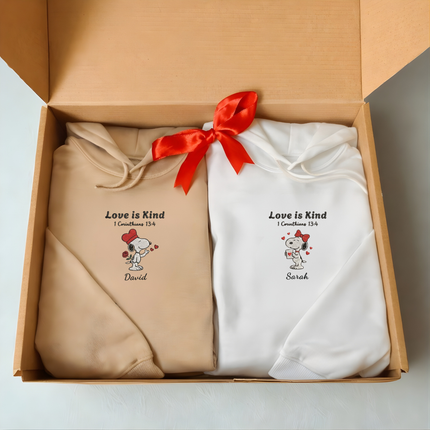Love Is Kind - Snoopy - Embroidered Hoodie