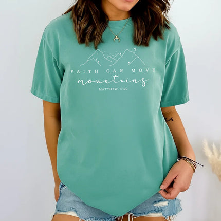 Comfort Colors Faith Can Move Mountains Christian T-Shirt