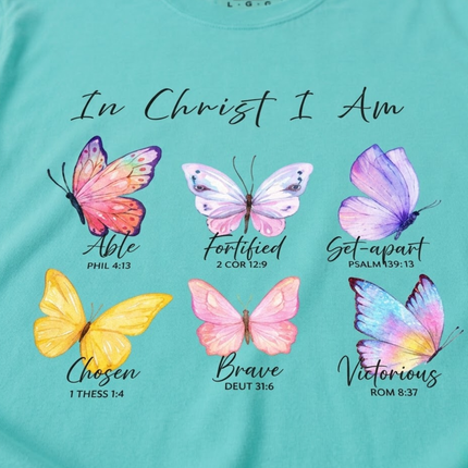 Comfort Colors In Christ I Am Butterfly T-Shirt