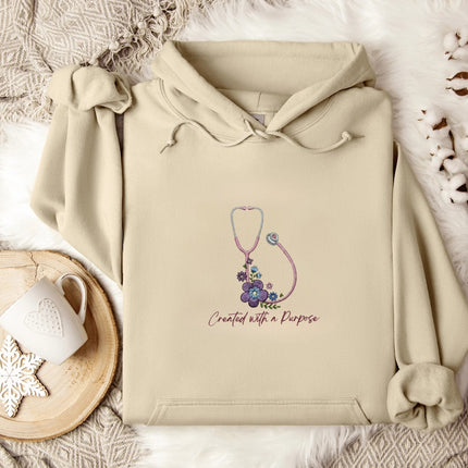 Created with a purpose Embroidered Hoodie