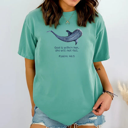 Comfort Colors God Is Within Her She Will Not Fall Christian T-Shirt