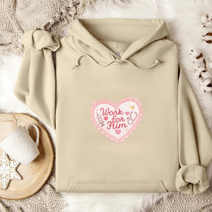 Work for Him Embroidered Hoodie