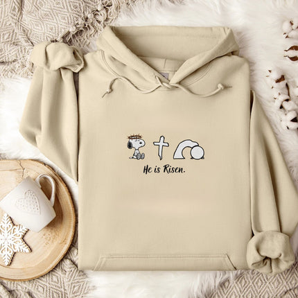 He Is Risen Embroidered Hoodie