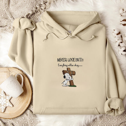 Never Lose Faith Gildan Embroidered Hoodie