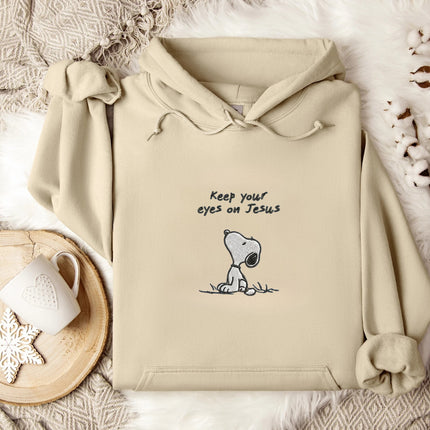 Keep Your Eyes on Jesus Embroidered Hoodie