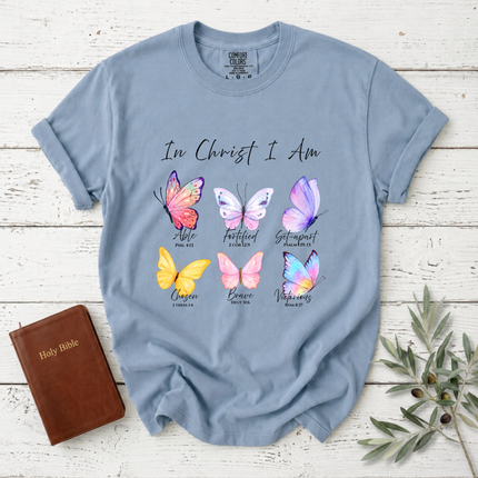 Comfort Colors In Christ I Am Butterfly T-Shirt