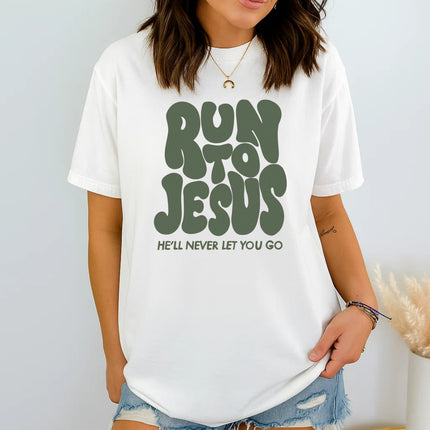 Comfort Colors “Run to Jesus” Christian T-Shirt