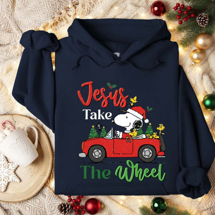 Jesus Takes The Wheel Snoopy Hoodie